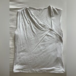 Abercrombie & Fitch White Asymmetrical Wrap Tank Top